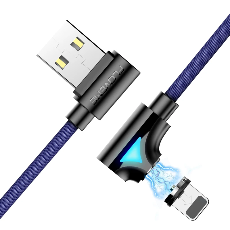 Магнитный зарядный Micro USB кабель FLOVEME L для Xiaomi Redmi Note 5, Магнитный зарядный кабель USB C type C для samsung S9 iPhone - Цвет: Blue