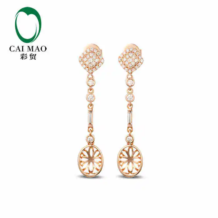 CaiMao Semi Mount настройки овальной огранки и 0.45ct бриллиант 14k желтое золото