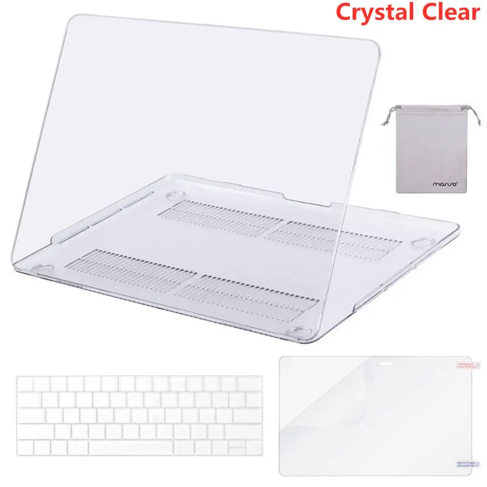 Crystal Clear MOSISO матовый чехол для ноутбука Macbook Pro retina Air 11 12 13 15 чехол для New Air 13 A1932 New Pro 13 15 с сенсорной панелью - Цвет: Crystal Clear