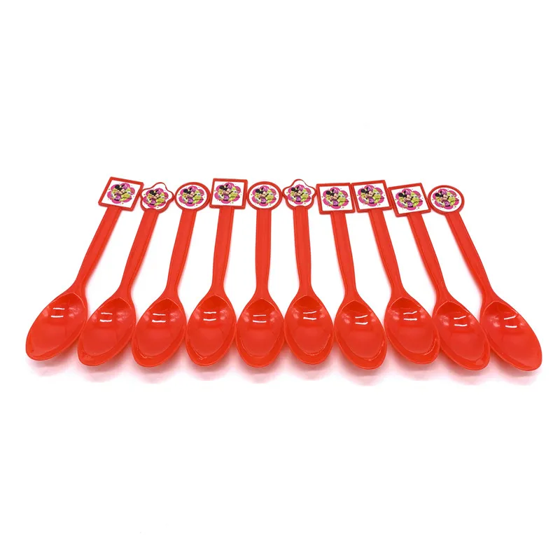 10 шт./лот мультфильм Минни день рождения вечеривечерние красный стол пластиковые