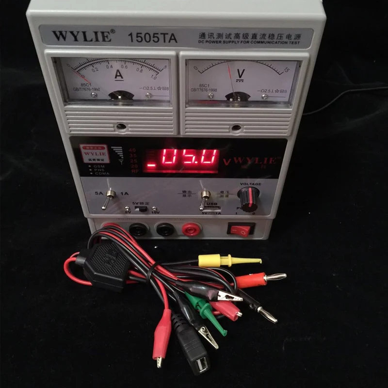 WYLIE 1505TA 110V 220V 15V 5A Регулируемый источник питания цифровой светодиодный дисплей DC