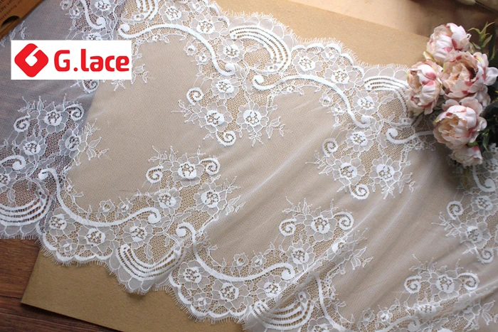 Высококачественные ресницы 3 м/лот 40 см, кружевные аксессуары ручной работы, сделай сам, украшение одежды, швейный материал, свадебная ткань TX221