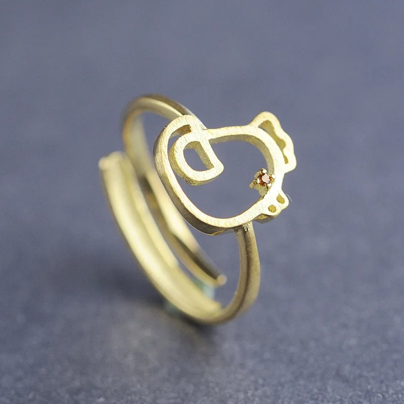 925 SV fresh twelve zodiac chicken Ring golden year of fate for women's fashion gifts | Украшения и аксессуары