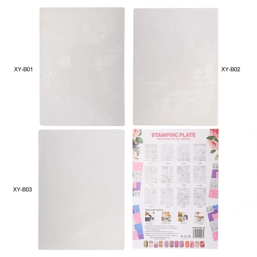 Шаблон для дизайна ногтей трафарет маникюра штамповочный лак изображение