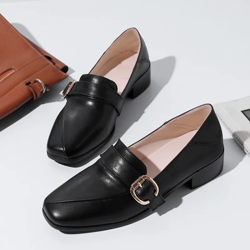 plus size 34-43 fashion Spring Autumn Vintage Casual shoes loafers comfortable women Soft Loafers Buckle Ladies Flats Slip-on