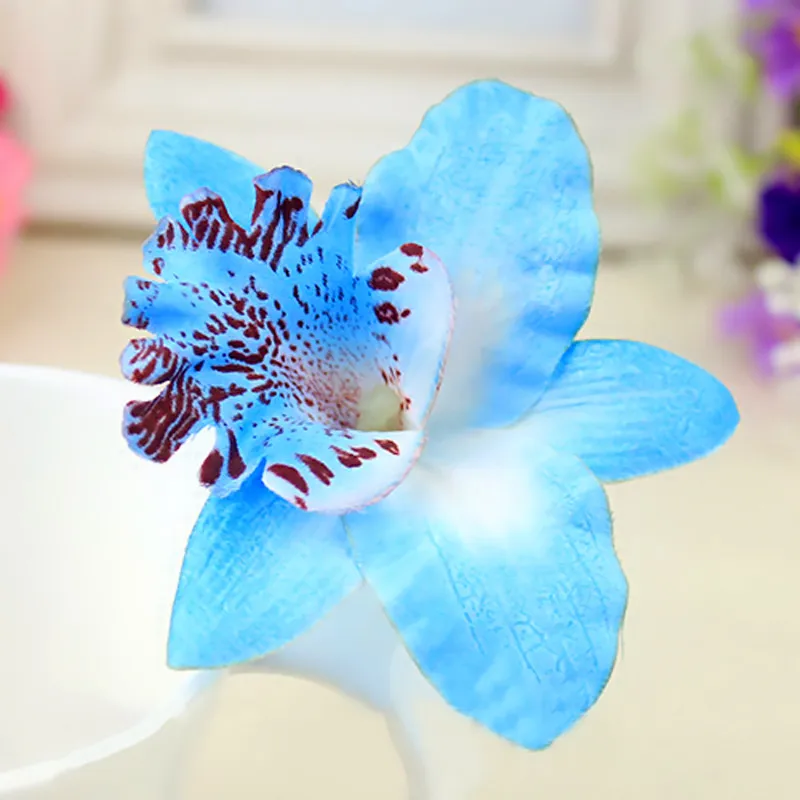 Blue Мода 1 шт. женские богемные пляжные лилии цветок Свадебная заколка для волос Очаровательные 8 см головные уборы шпильки аксессуары для волос - Цвет: Blue