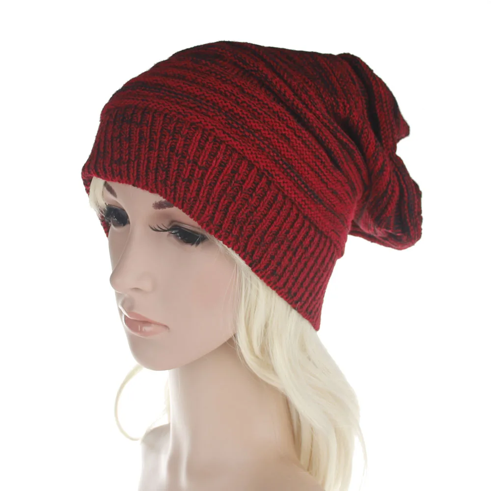Новый стиль зимняя шапка Для женщин/Для Мужчин Вязаные шапочки Теплый капот