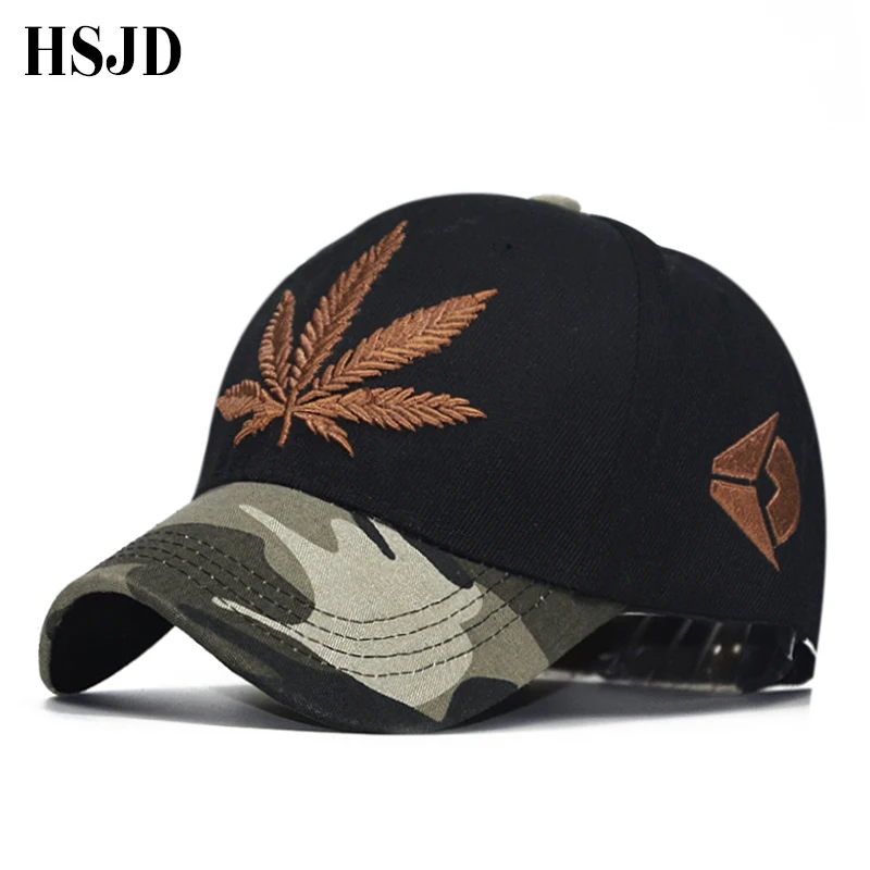 2017 New Hemp Leaves Baseball Caps For Women Men Patchwork Camouflage Brim Hip Hop Green Maple Leaf Snapback Hats Camo Sun Cap|baseball cap|baseball