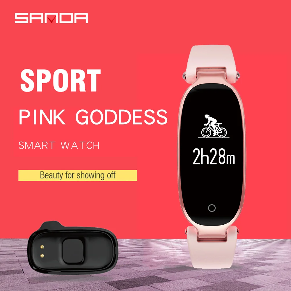 SANDA женские умные часы для IOS Android спортивные с Bluetooth монитором сердечного ритма