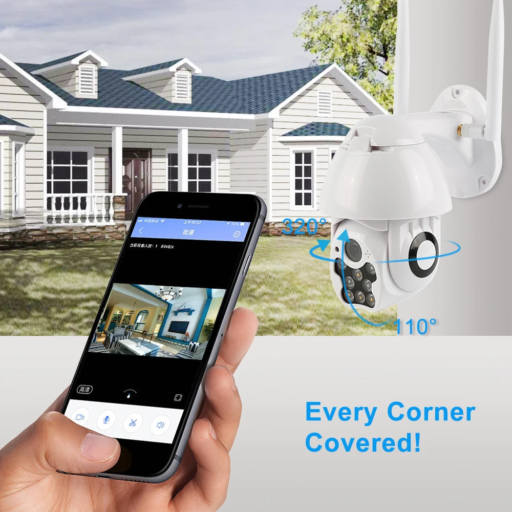 1080P PTZ IP камера Wifi Открытый скоростной купол Беспроводной Wi-Fi камера безопасности Pan Tilt 4X цифровой зум сеть видеонаблюдения