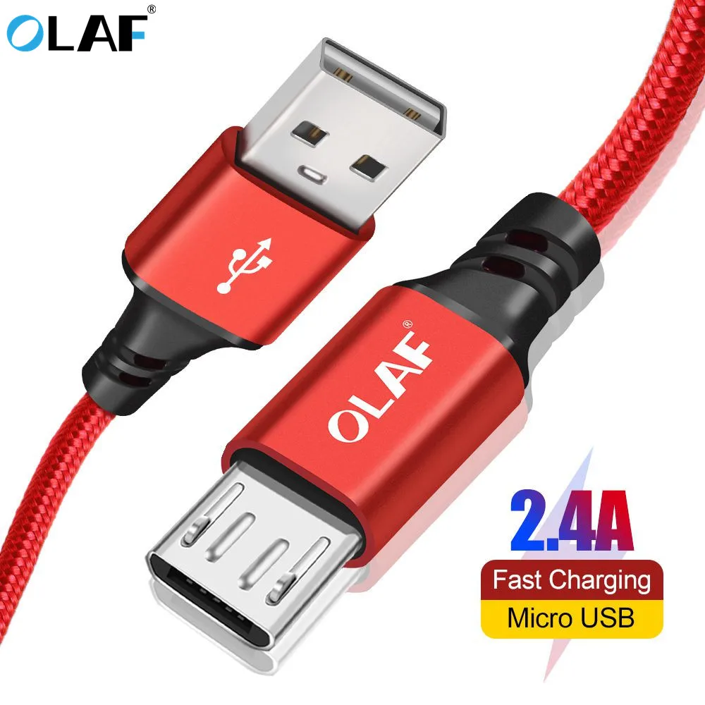 Олаф микро USB кабель 2.4A тканый Быстрая зарядка USB кабель для передачи данных для samsung Xiaomi LG планшет Android мобильный телефон usb зарядный шнур