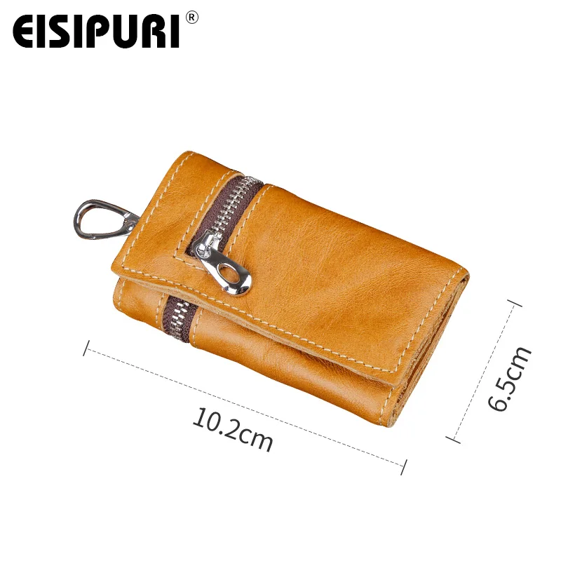 Кошелек из 100% натуральной кожи кошельки для ключей на молнии женский мужской