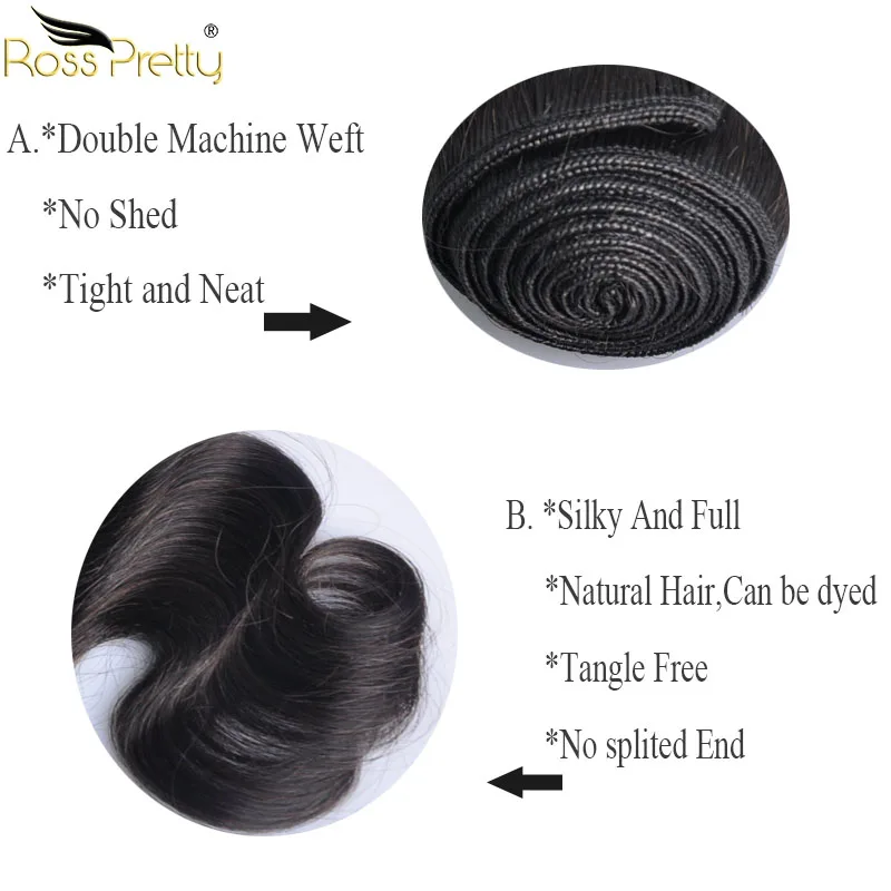 Ross Pretty Remy перуанская волна тела предварительно сорванная 360 Кружева Фронтальная