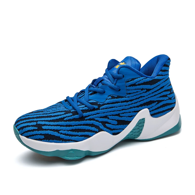 Новинка 2018 мужские баскетбольные кроссовки в полоску Flywire спортивные для