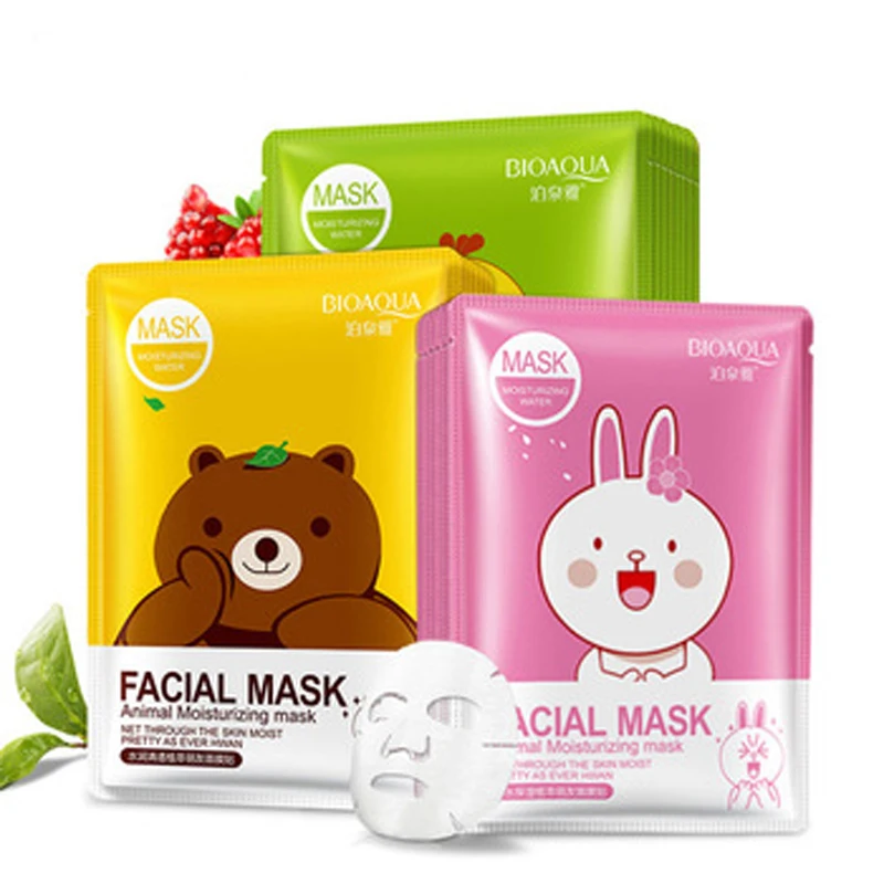 

BIOAQUA Skin Care Cartoon Facial Mask 10Pcs Deep Moisturizing Oil Control Whitening Shrink Pores Face Mask Beauty Face Care