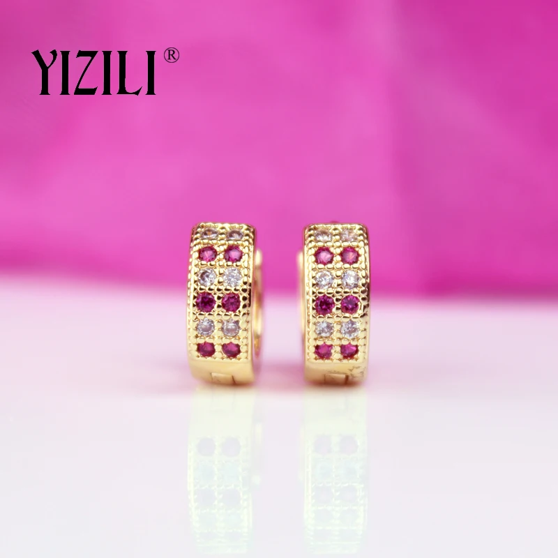 YIZILI Горячие высококачественные модные серьги из циркона двухрядные микро-воск инкрустированные серьги для женщин Свадебная вечеринка банкет ювелирные изделия A005