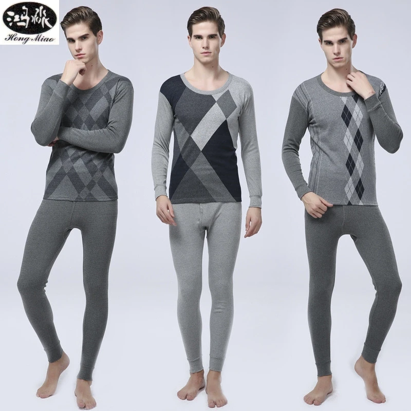 

Пижамный комплект для мужчин 2019 Новинка Осень-зима геометрические хлопковые Пижамные костюмы с длинным рукавом мужские 2 картинки Домашняя...