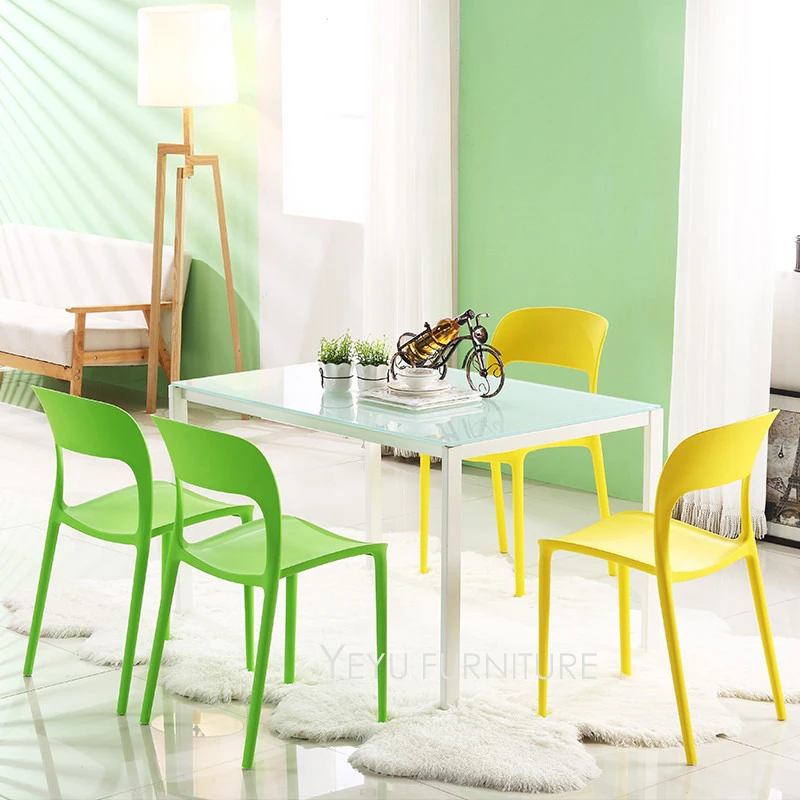 Современный дизайн уличный Штабелируемый Пластиковый обеденный стул модный