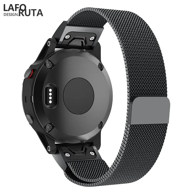 Laforuta Forerunner 945 Strap Milanese Loop 22mm Quick Fit for Garmin 935 Fenix 5 5Plus Stainless Steel Bracelet | Наручные часы