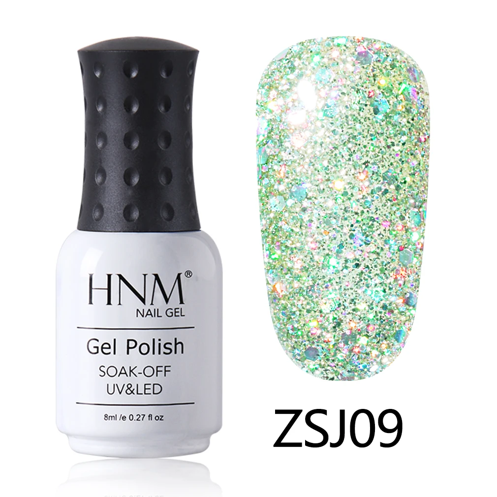 ZSJ09 HNM, 8 мл, алмазная УФ-лампа, светодиодный гель для ногтей, блестящая краска, геллак для замачивания, Полупостоянный лаковый лак, эмалированный Гель-лак для ногтей, чернила - Цвет: ZSJ09