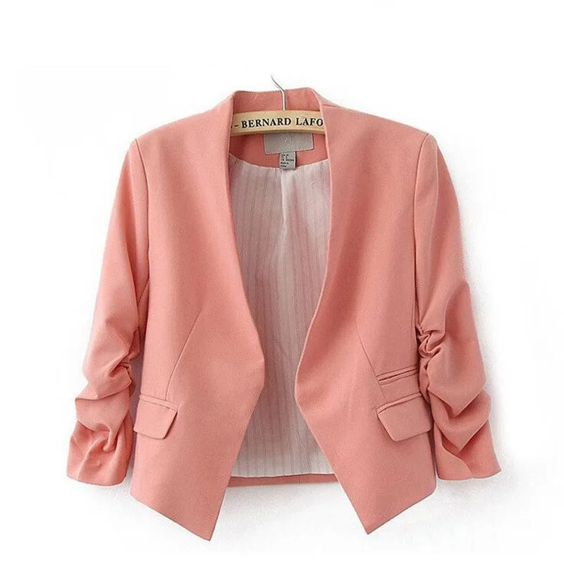 Модный базовый пиджак пальто женский костюм кардиган с пышными рукавами верхняя