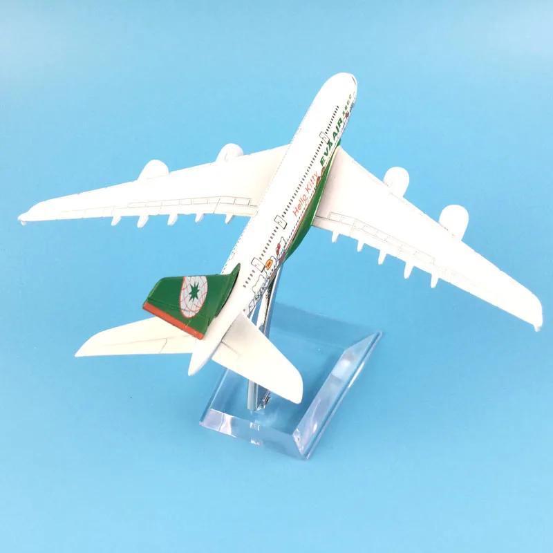16 см A380 EVA AIR рисунок «HELLO KITTY» из металлического сплава модель самолет модель игрушечный самолет подарок на день рождения