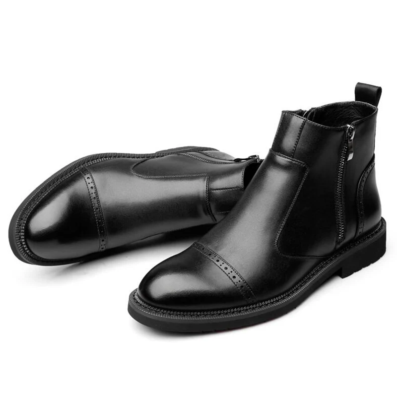 Мужские модные черные ботинки Челси в британском стиле ботильоны джентльменском