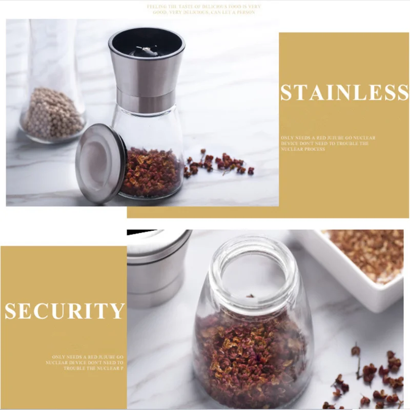 200 мл ручная мельница для перца с регулируемой грубостью звезда анис кунжут травы