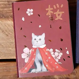 B Милый карманный дневник с котом и цветами, 10,5*14,4 см, сделай сам, ежедневник, 224 P, японская мода, Staitonery - Цвет: B