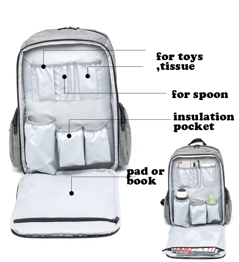 Вместительная сумка FSIGHT для детской коляски однотонный рюкзак хранения мам