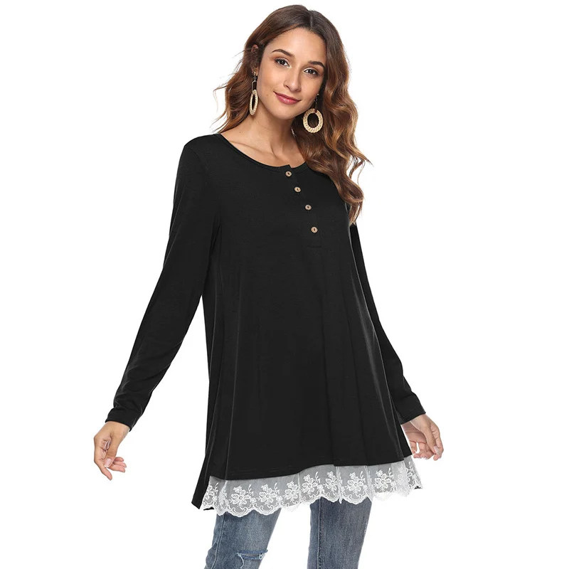 Свободные Camisetas Mujer Осенняя футболка Женские топы Мода Европейский Стиль