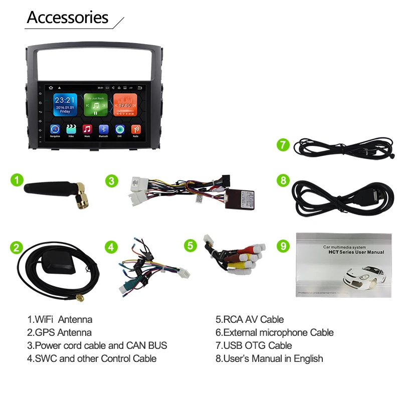 9 &quotAndroid 8 0 1 Автомобильный GPS плеер для Mitsubishi Pajero V97 V93 2006 2011 с ядрами 4 Гб + 32G авто