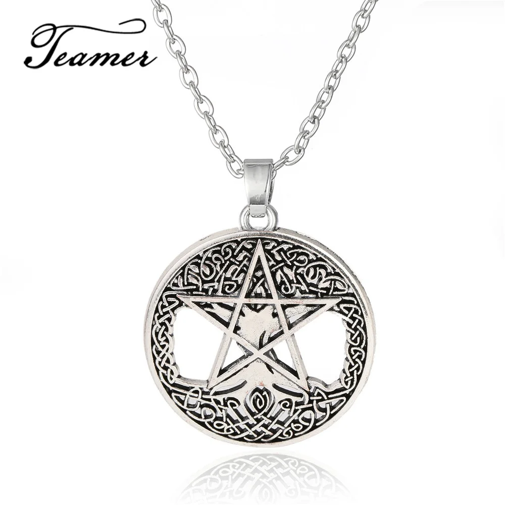 Teamer винтажный кулон с регулировкой Wicca Pentagram Yggdrasil Pentacle Talisman Amulet золотого и
