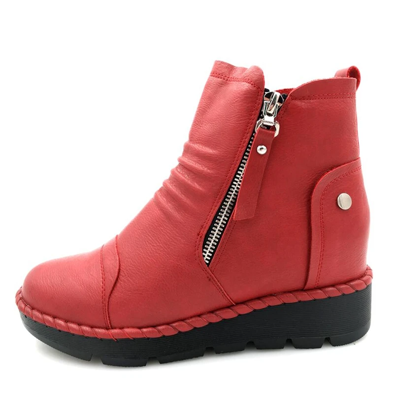 Женская нескользящая обувь MVVJKE износостойкие осенние ботинки на молнии теплые