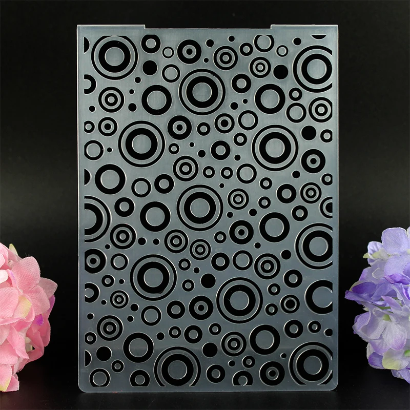 DIY Scrapbooking Round Air Bubbles Bump Embossing File Templates Making Plastic Template Garden Crafts Sewing Folders | Дом и сад