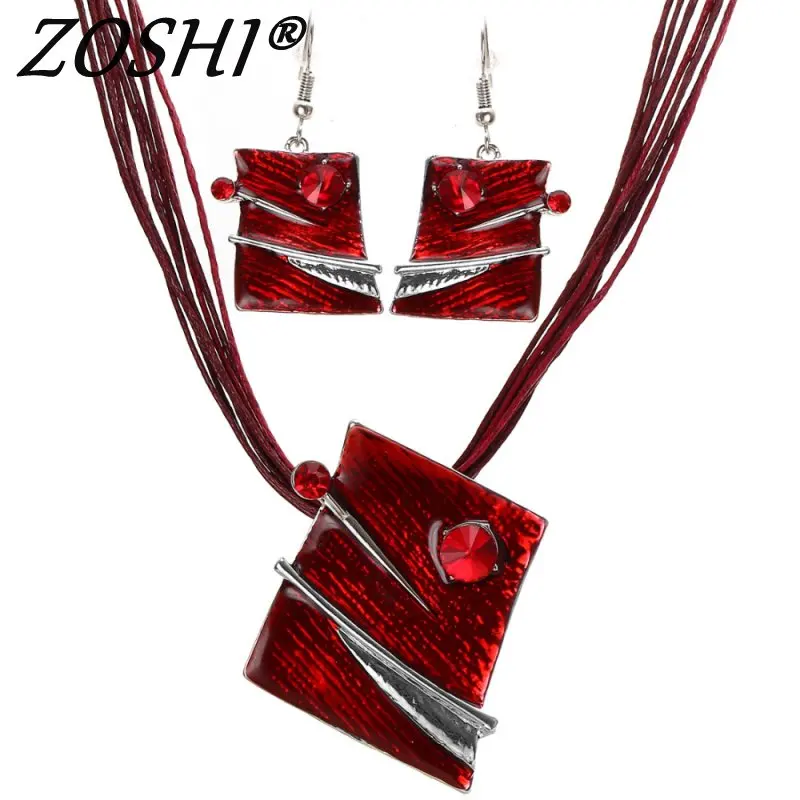 Винтажный ювелирный набор геометрическая форма Посеребренная Подвеска ожерелье