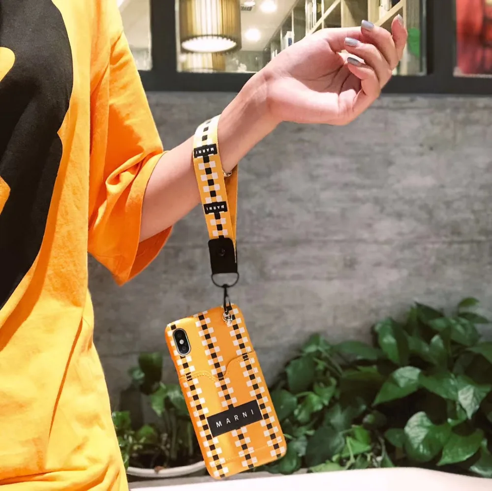Fashion Phone Case Cover for iPhone X XS Max Luxury Brand 7 8 6 Plus Wrist strap Hard |