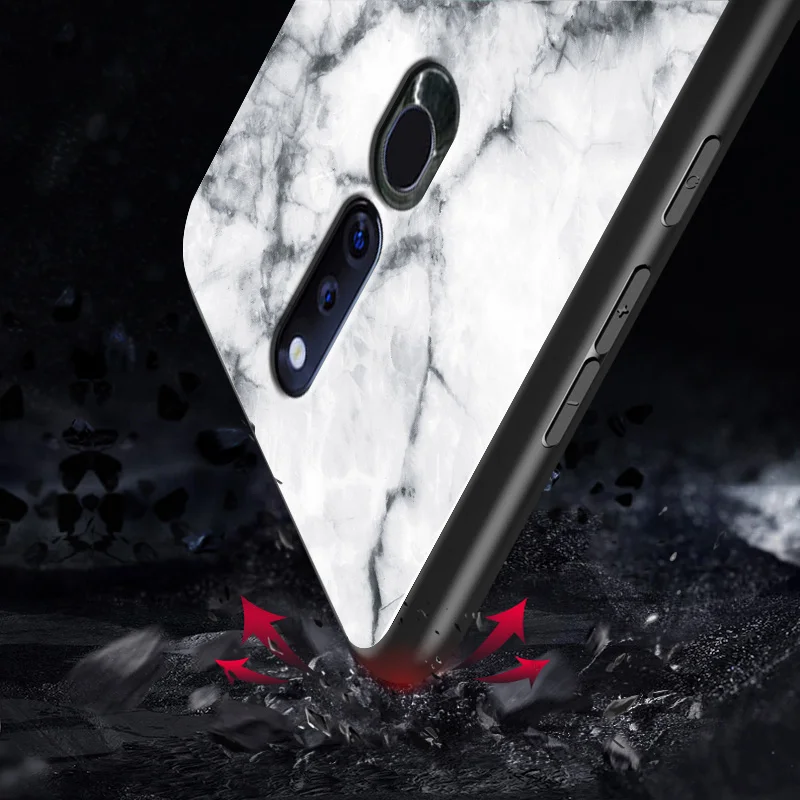 Для OPPO F11 Pro Чехол класса люкс Мрамор зерна прочное защитное Стекло защитный чехол
