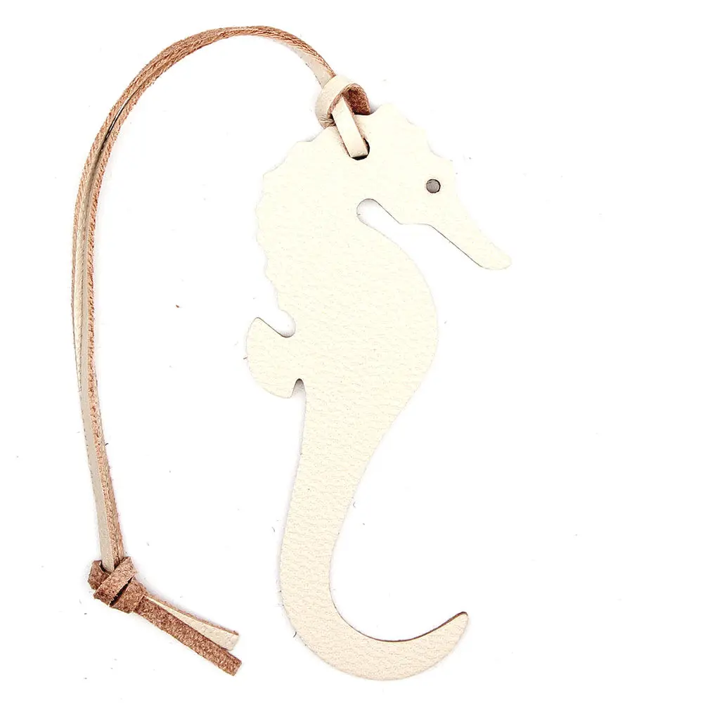 SEAHORSE OFF WHITE Известный бренд ручной работы из натуральной кожи олень брелок в виде жирафа кулон брелок для женщин сумка Шарм аксессуары - Цвет: SEAHORSE OFF WHITE