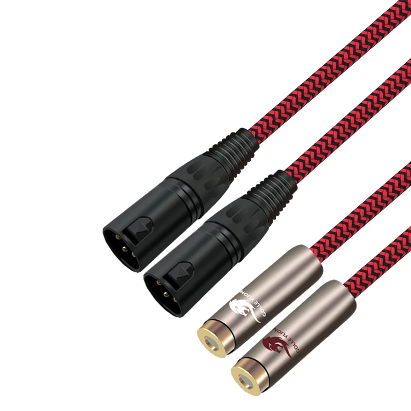 HIFI папа 2 XLR до RCA Женский стерео аудио кабель для сабвуфера микшерные консоли