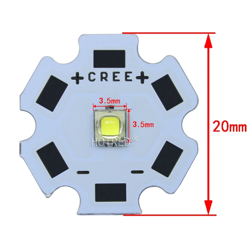 10 шт Cree XPG2 светодиодный XP-G2, для детей от 1 года до 5 лет W светодиодный эмиттер холодный белый 6000-6500K с 20/16/14/12/8 мм печатной платы для фонарик/прожектор/лампа
