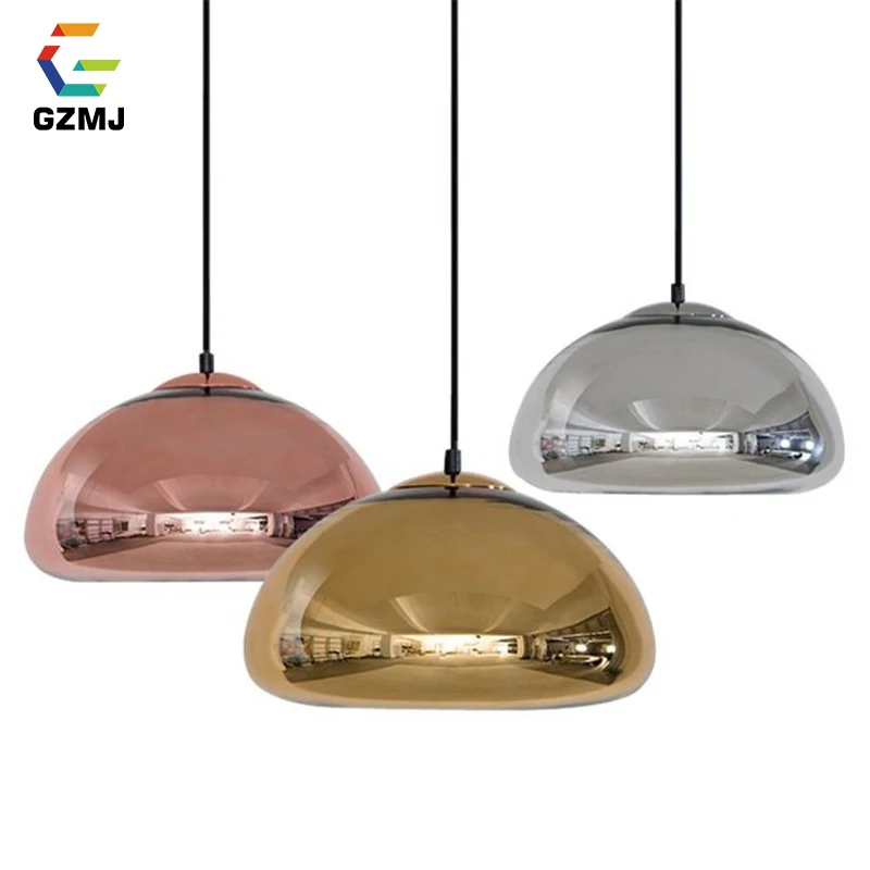 

GZMJ Modern Glass LED Pendant Lights 85-265V Chrome/Golden/Red Bronze Hanging Lamp G4/E27 Bulb Living Room Bedroom Hanglamp