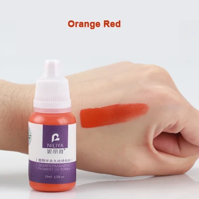 orange red 1 шт. тату запасные чернила пигмент для микроблейдинга Профессиональный постоянный макияж легкая окраска Микро Пигмент для подводки глаз/бровей/губ - Цвет: orange red