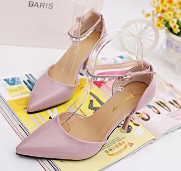 2016 новых OL дамы стилет мелкая рот указал лакированные туфли на высоком каблуке