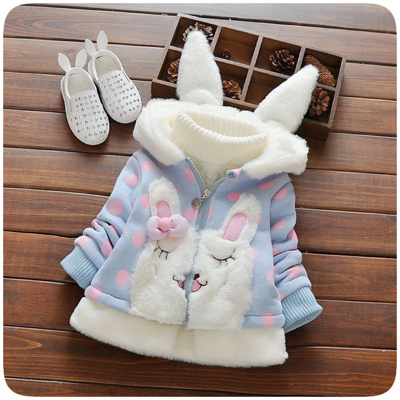 Детская куртка с капюшоном BibiCola мультяшным рисунком для девочек верхняя одежда