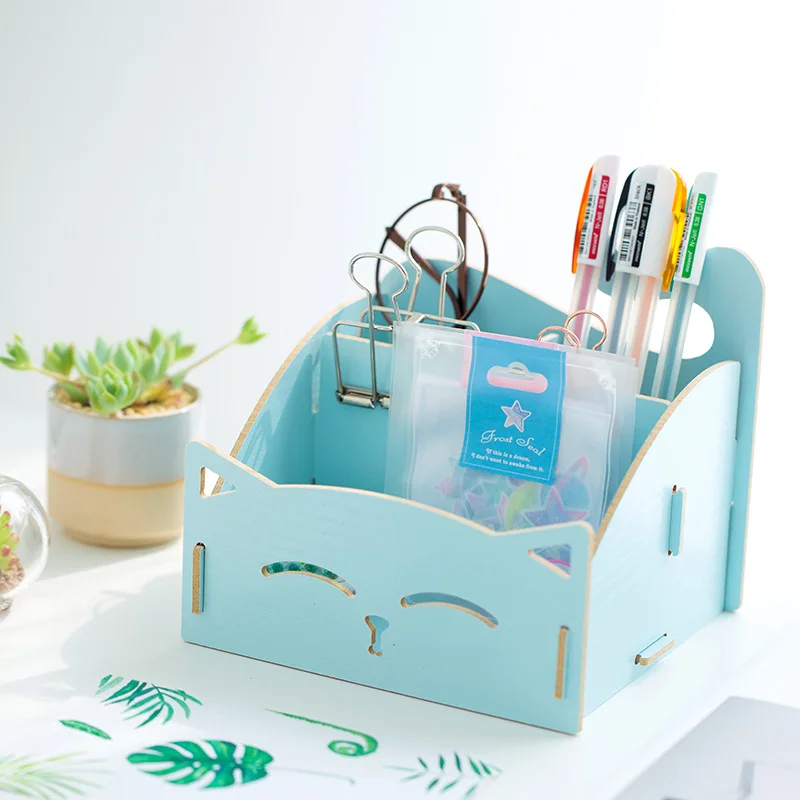 Креативный большой держатель для ручек с котом Офисные аксессуары Настольный