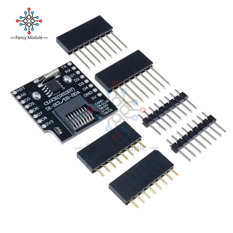 RTC DS1307 с Micro SD для WeMos D1 мини-регистратор данных DataLog щит набором штырьков Arduino Raspberry
