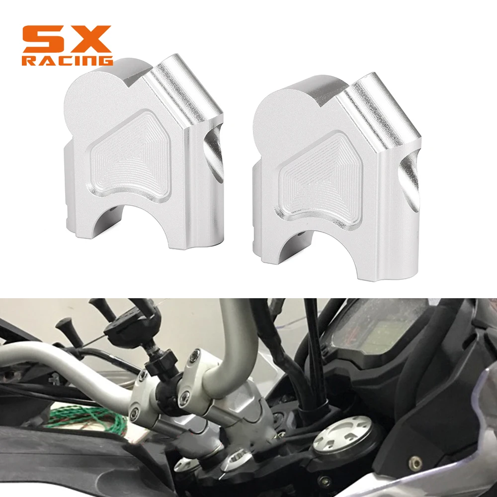 Motorcycle Silver Handlebar Riser Up Backs Moves Bracket Kit Clamp For Benelli TRK 502 TRK502 2016-2017 | Автомобили и мотоциклы