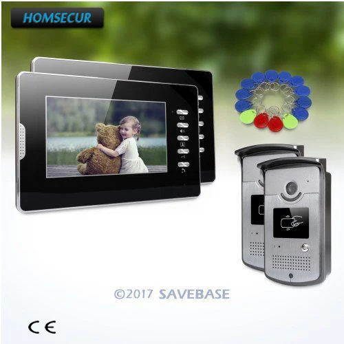 HOMSECUR 7 &quotпроводной видеодомофон система вызова Электрический замок