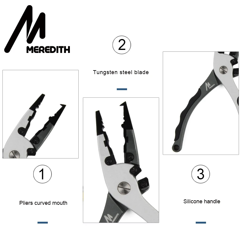 Алюминиевые рыболовные плоскогубцы MEREDITH ножницы из вольфрамовой стали с